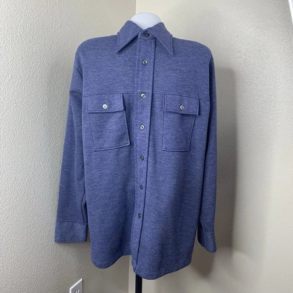 Vtg Levi’s Panatela Sportswear Dark Blue Button L/S Men’s Sz L Rockabilly Disco?